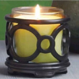 🩵PartyLite Black Ebony Escential Jar Candle Holder